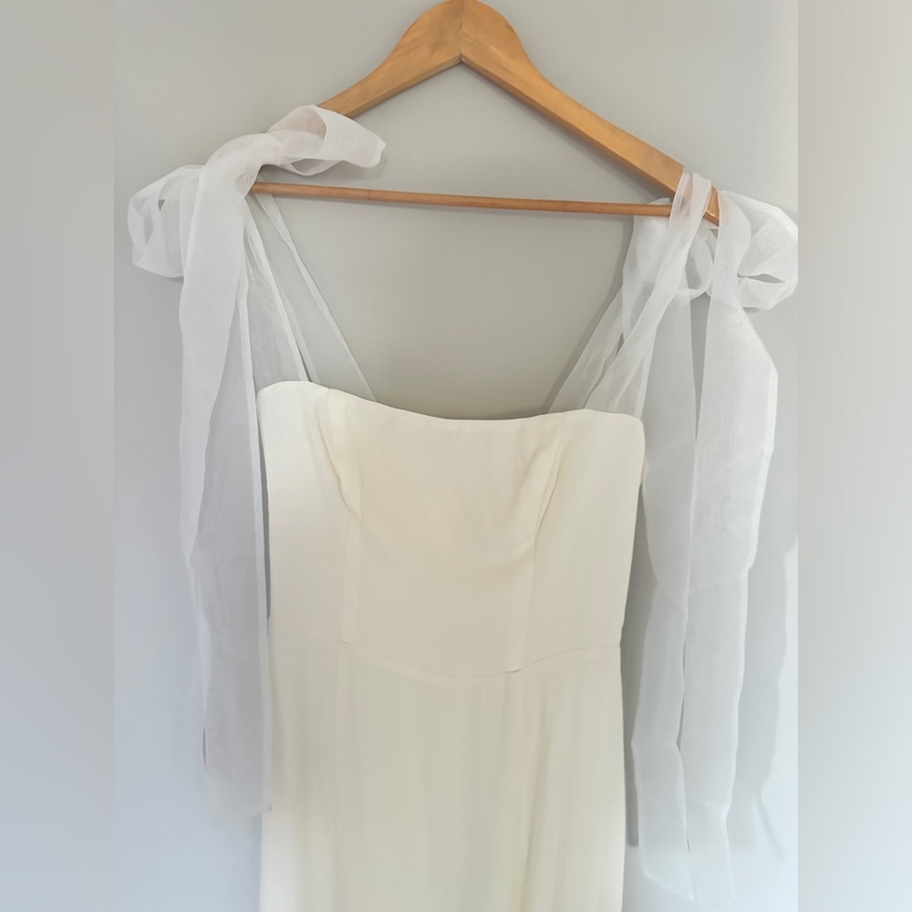 NEW Reformation Kairo Midi Dress Organza Straps Ivory Bridal | size 4 - Picture 11 of 16